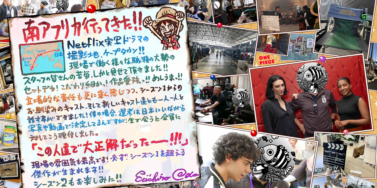 One Piece live action: Oda-sensei condivide le foto dalla visita del set della seconda stagione