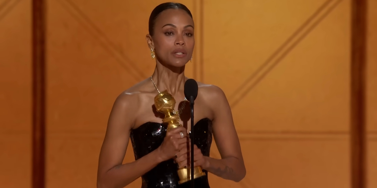 Zoe Saldaña ai Golden Globe: i ringraziamenti a James Cameron dopo la vittoria
